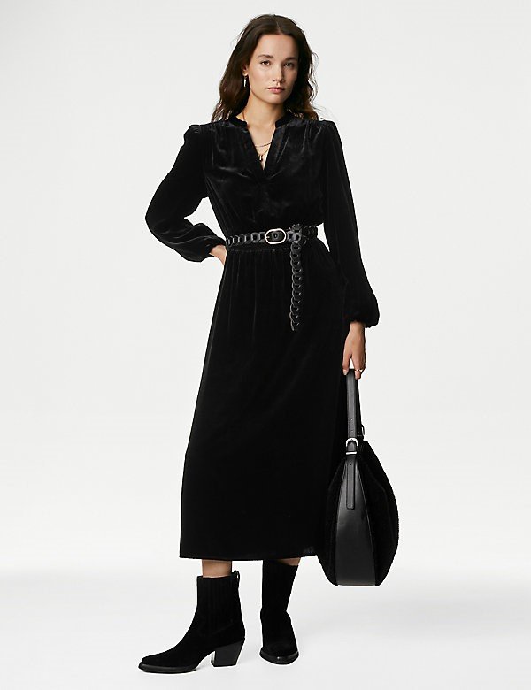 mark & spencer velvet dress 2