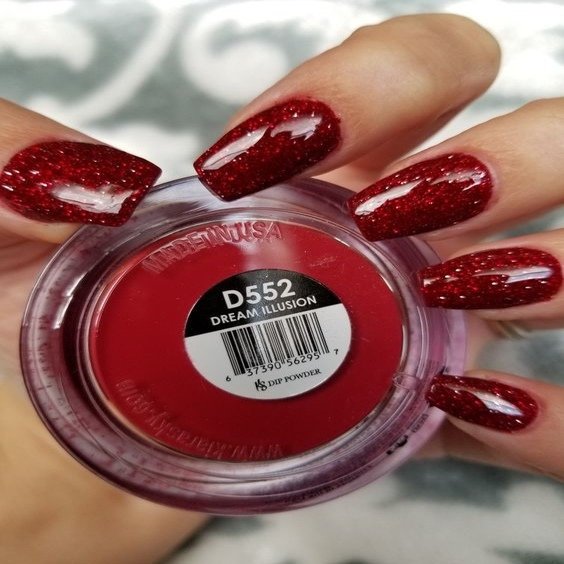 cherry red christmas nail art