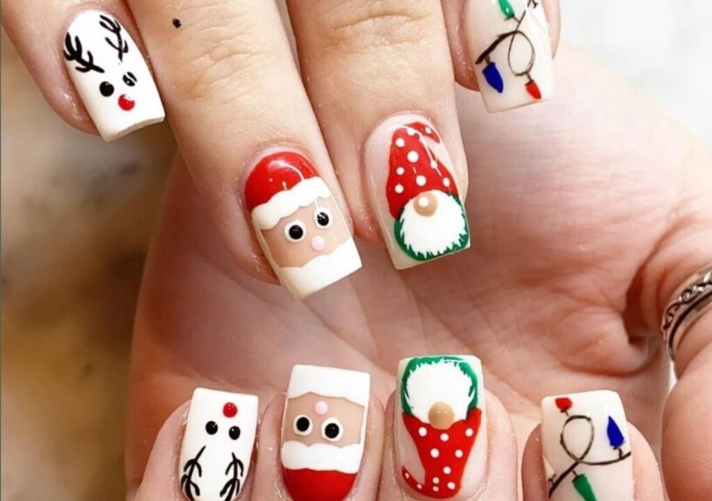 santa christmas nail ideas1