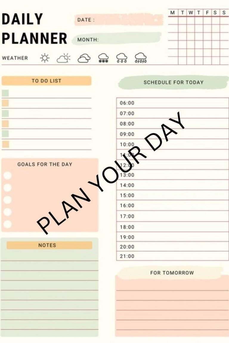 plan your day how to improve self esteem