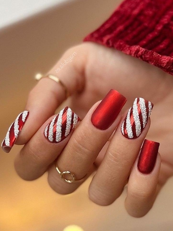 candy red gel christmas nails