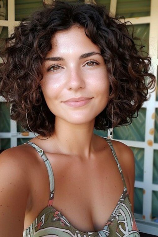 classic curly bob cut