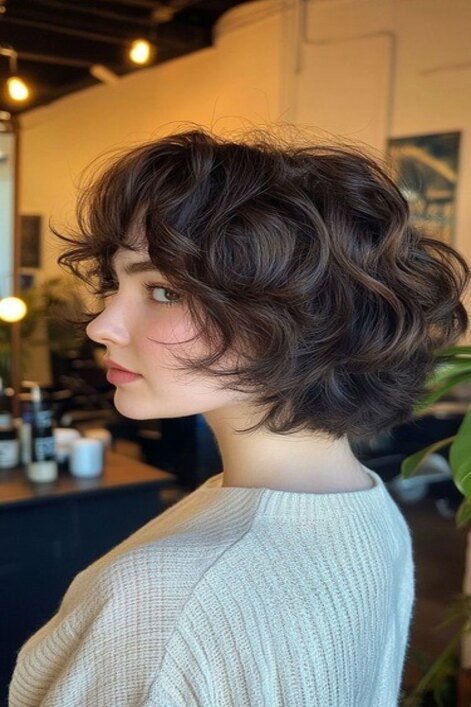 french style curly bob cut 2