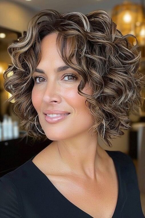 layered curly bob cut 3