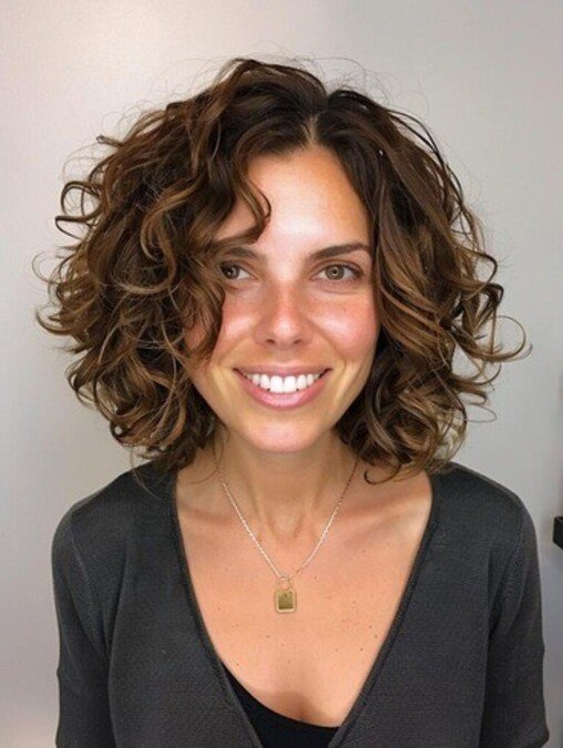 maintenance curly bob cut 1