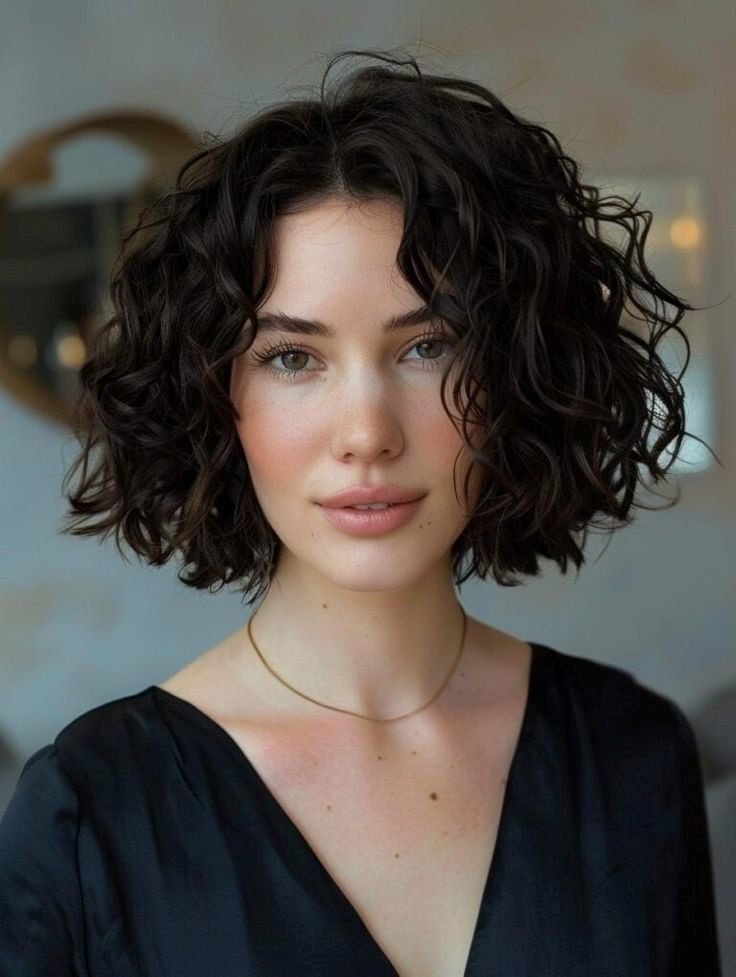 classic curly bob cut 1