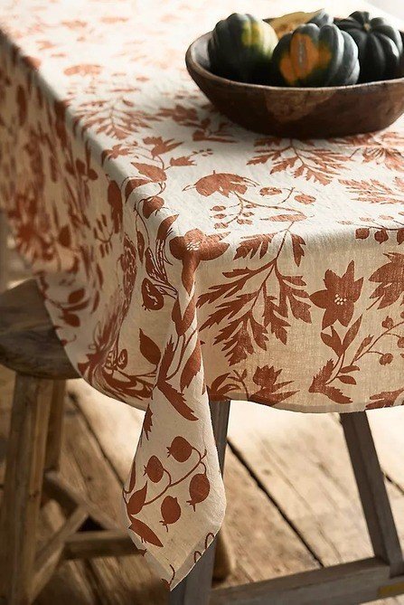 floral table cover mocha mousse color